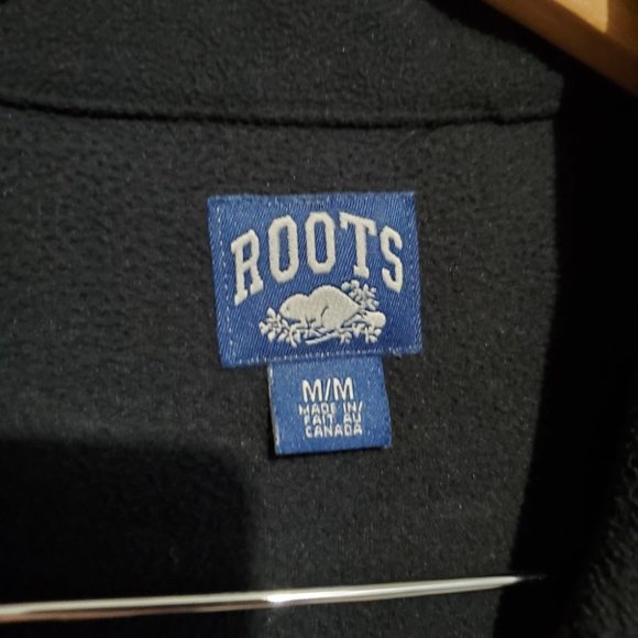 ROOTS / M / Men's Polar Fleece Wind Resistant 1/4 Zip Long Sleeve Polo Jacket - Picture 9 of 12